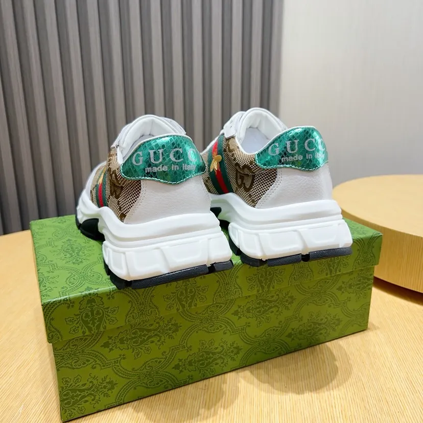 Factory P420💰[gucci] New original men's fashionable casual shoes, exclusive original mold opening, the upper is made of original fabric with first-layer cowhide, comfortable sheepskin lining, rubber combination, lightweight foaming, wear-resistant and non-slip outsole, comfortable to wear🎋Fine workmanship, worthy of wearing, comfortable to wear, impeccable quality and workmanship. Code number 38-44